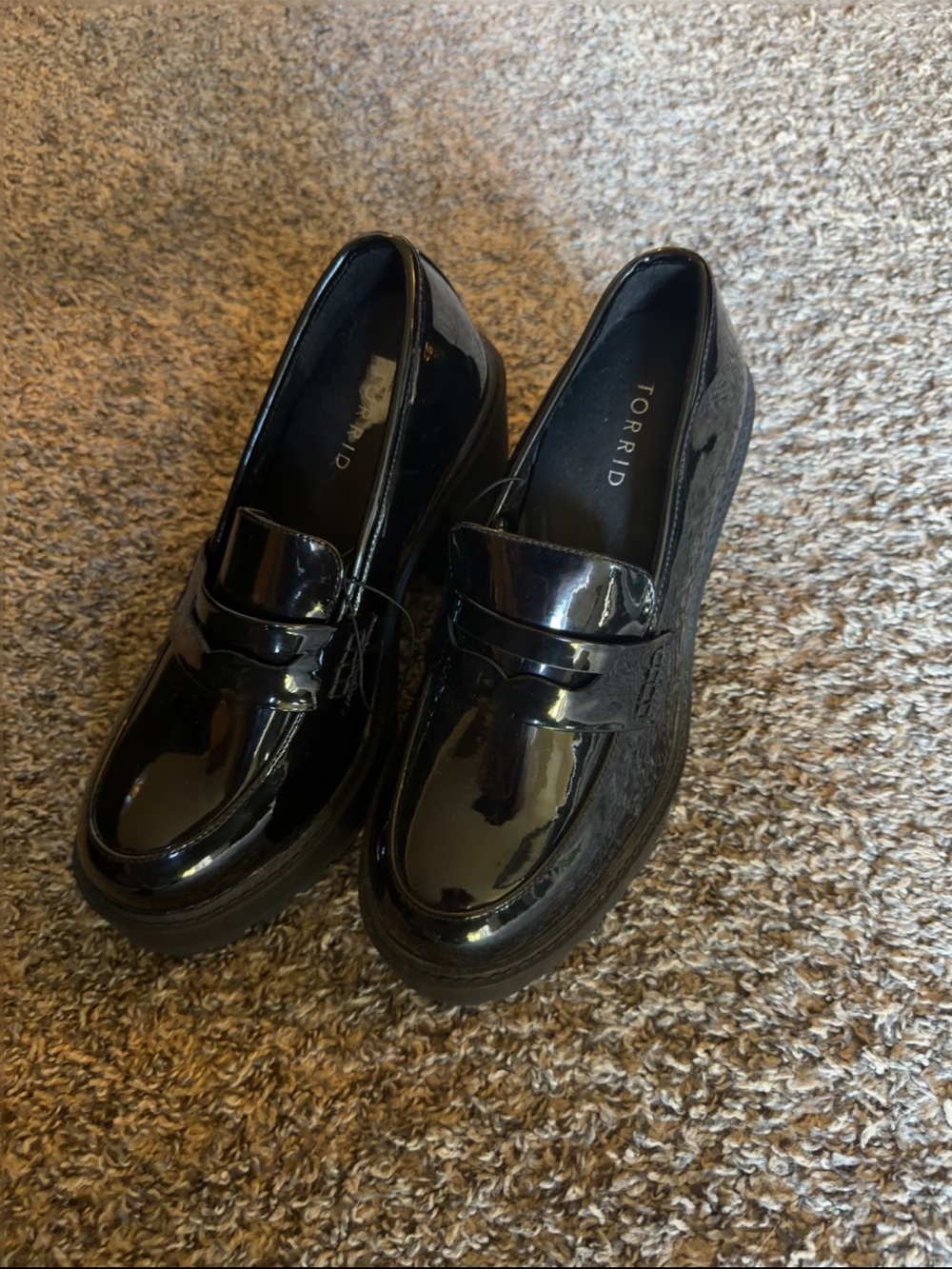 torrid Black Patent Platform Loafers